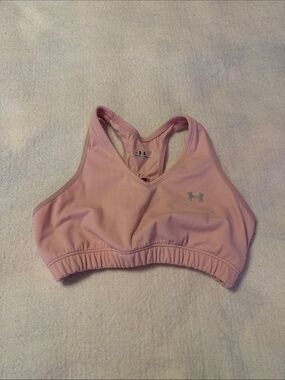 Under Armour Light Pink Racerback Sports Bra with Elastic Underband